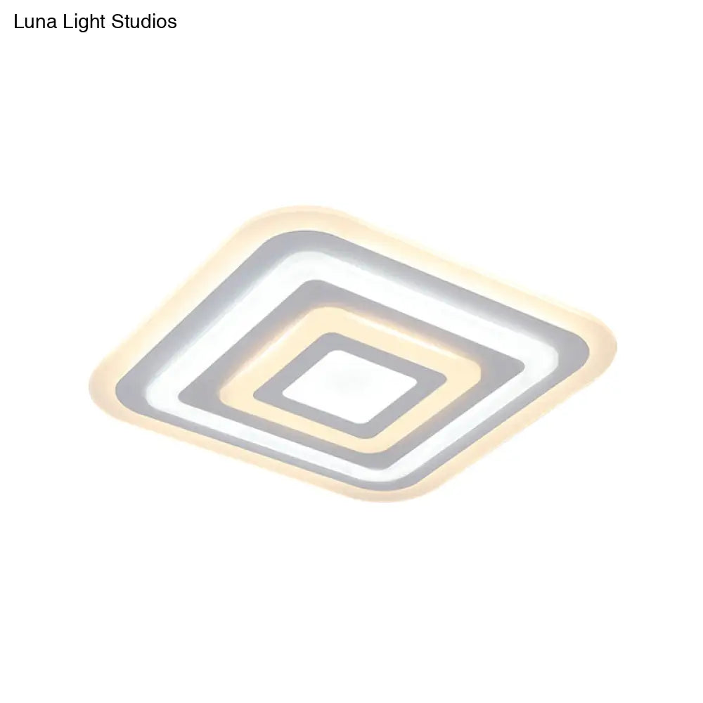 Nordic Style Square Acrylic Ceiling Lamp - 4 - Layer Design With 19.5’/35.5’ W Led Flush Light