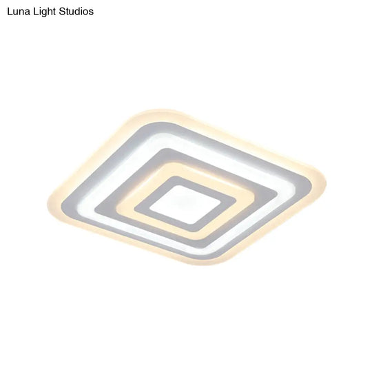Nordic Style Square Acrylic Ceiling Lamp - 4 - Layer Design With 19.5’/35.5’ W Led Flush Light