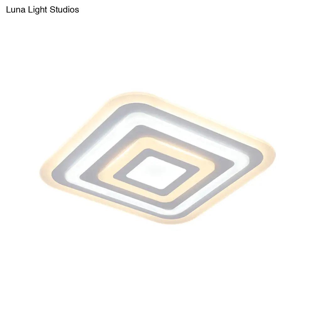 Nordic Style Square Acrylic Ceiling Lamp - 4-Layer Design With 19.5/35.5 W Led Flush Light Fixture