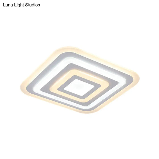 Nordic Style Square Acrylic Ceiling Lamp - 4-Layer Design With 19.5/35.5 W Led Flush Light Fixture