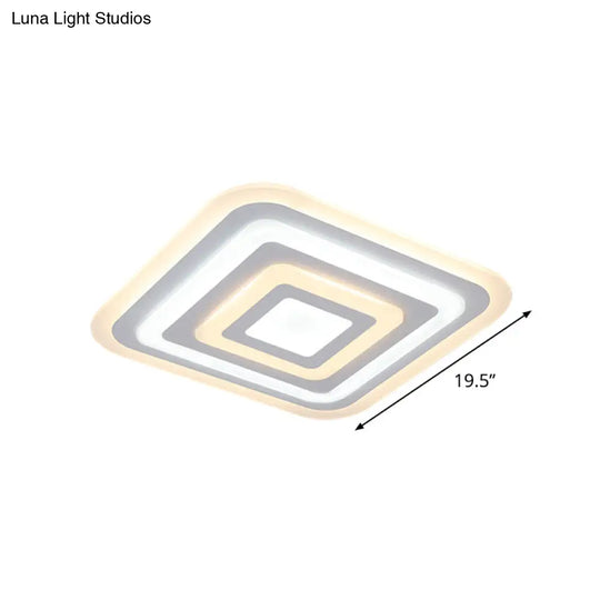 Nordic Style Square Acrylic Ceiling Lamp - 4-Layer Design With 19.5/35.5 W Led Flush Light Fixture