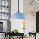 Nordic Style Suspension Lamp- Ridged Domed Pendant Light In Aluminum- 12’/16’ W- 1 Light-
