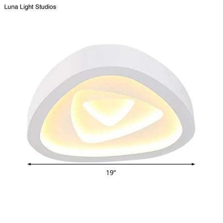 Nordic Style Triangle Ceiling Light - Acrylic White Led With Remote Control Dimming (16.5’ Or