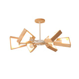 Nordic Style Wooden Fan-Shaped Chandelier For Dining Room Lighting 6 / White