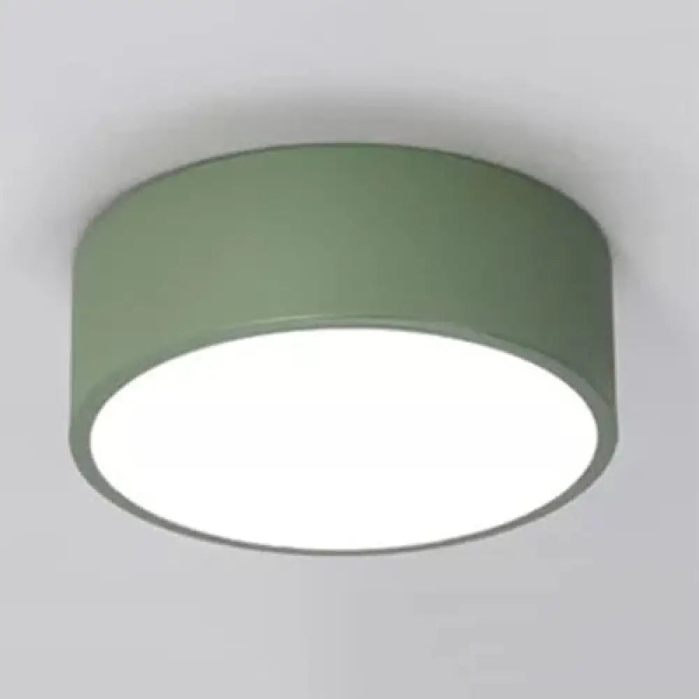 Nordic Stylish Acrylic Round Small Ceiling Lamp For Kindergarten Bathroom Green