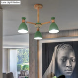 Nordic Stylish Metal Domed Hanging Light - Rotatable Chandelier For Study Room