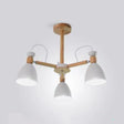 Nordic Stylish Metal Domed Hanging Light - Rotatable Chandelier For Study Room 3 / White
