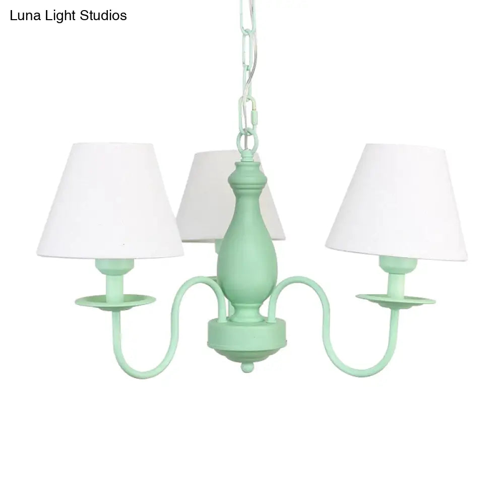 Nordic Stylish Metal Hanging Chandelier With Three Tapered Heads - Ideal For Cafes