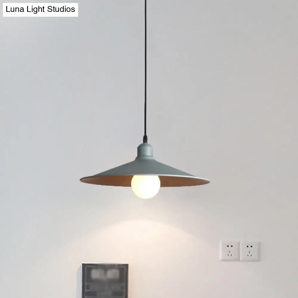 Nordic Stylish Single Light Metal Pendant Lamp With Shallow Cone Design