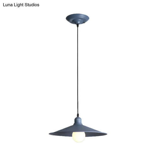 Nordic Stylish Single Light Metal Pendant Lamp With Shallow Cone Design