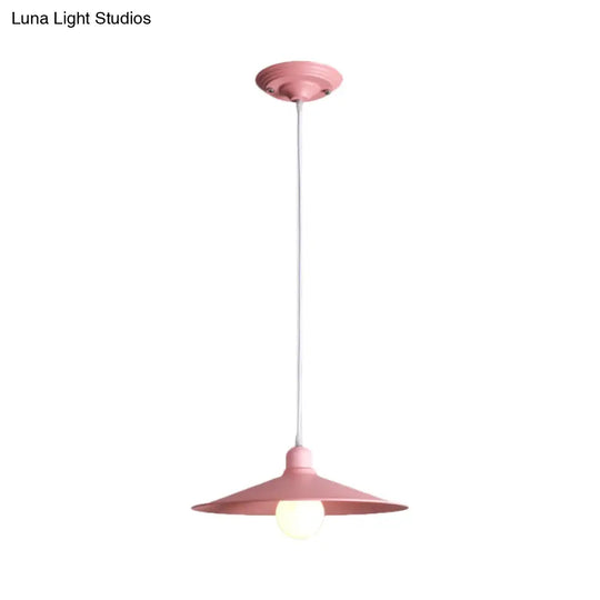 Nordic Stylish Single Light Metal Pendant Lamp With Shallow Cone Design