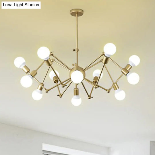Nordic Swing Arm Pendant Chandelier With Open Bulb Design