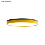 Nordic Tambour Led Ceiling Light In White With 12/16/19.5 Inch Diameter And Color Options
