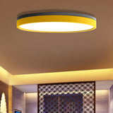 Nordic Tambour Led Ceiling Light In White With 12/16/19.5 Inch Diameter And Color Options Yellow /