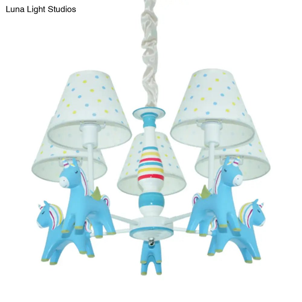Nordic Tapered Shade Hanging Fabric Pendant Light For Living Room