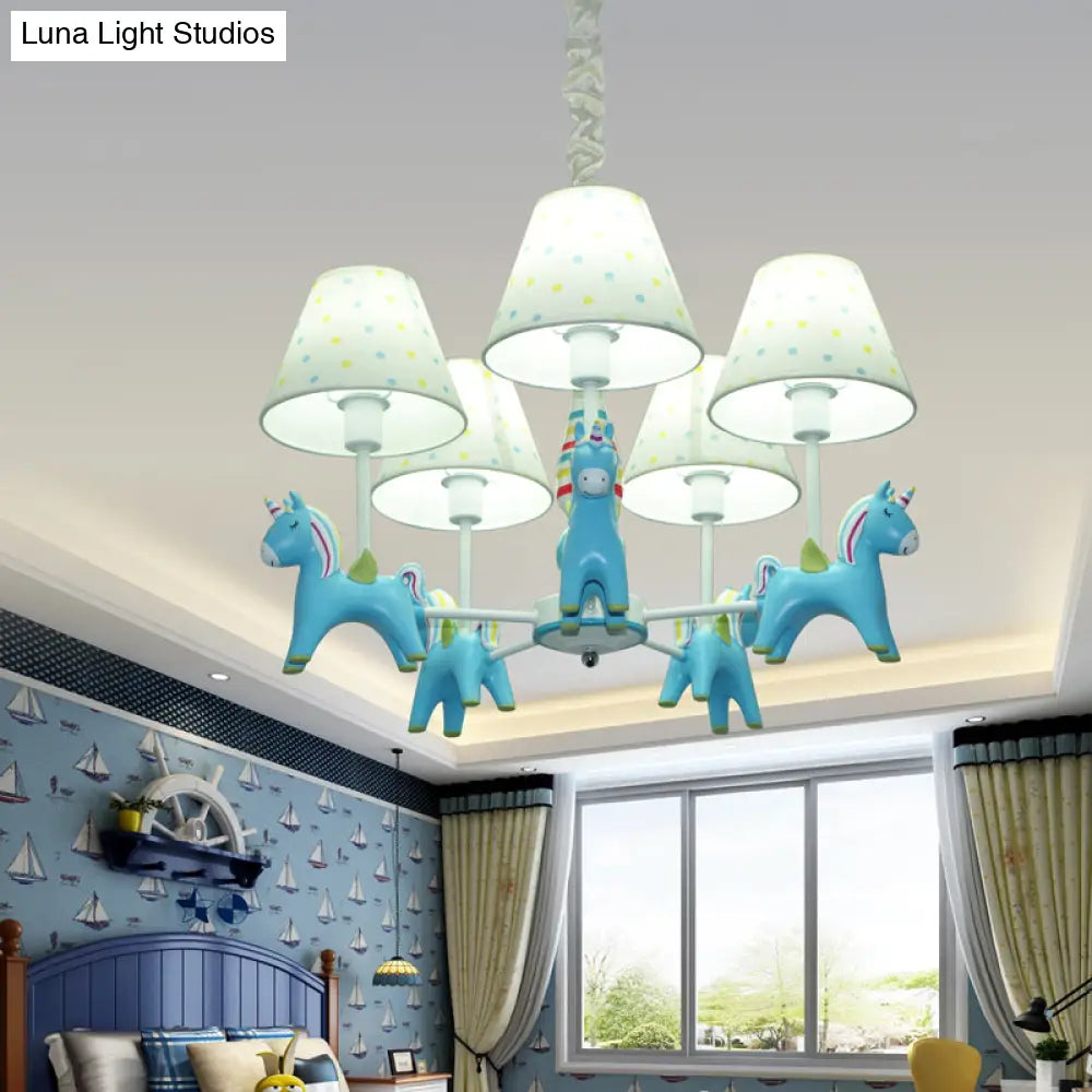 Nordic Tapered Shade Hanging Fabric Pendant Light For Living Room