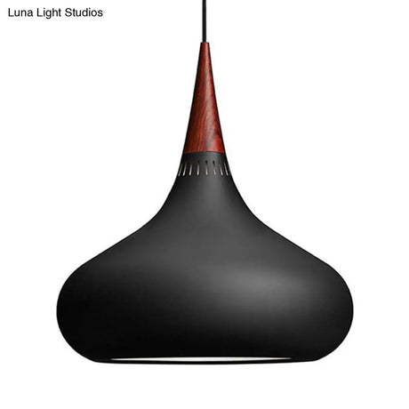 Nordic Teardrop Pendant Lighting - 8’/11’/12’W Metal 1 Light Black/White/Pink