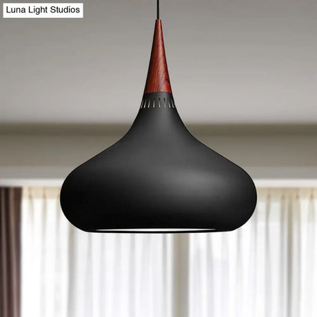 Nordic Teardrop Pendant Lighting - 8’/11’/12’W Metal 1 Light Black/White/Pink