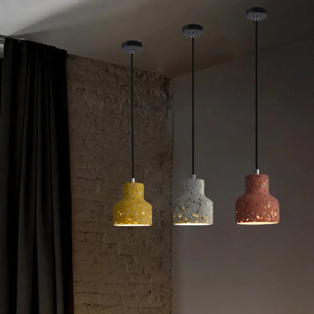 Nordic Terrazzo Hanging Lamp - Black/Red/Pink With Down Lighting Pendant Perfect For Dining Table 1