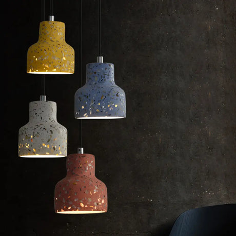 Nordic Terrazzo Hanging Lamp - Black/Red/Pink With Down Lighting Pendant Perfect For Dining Table 1