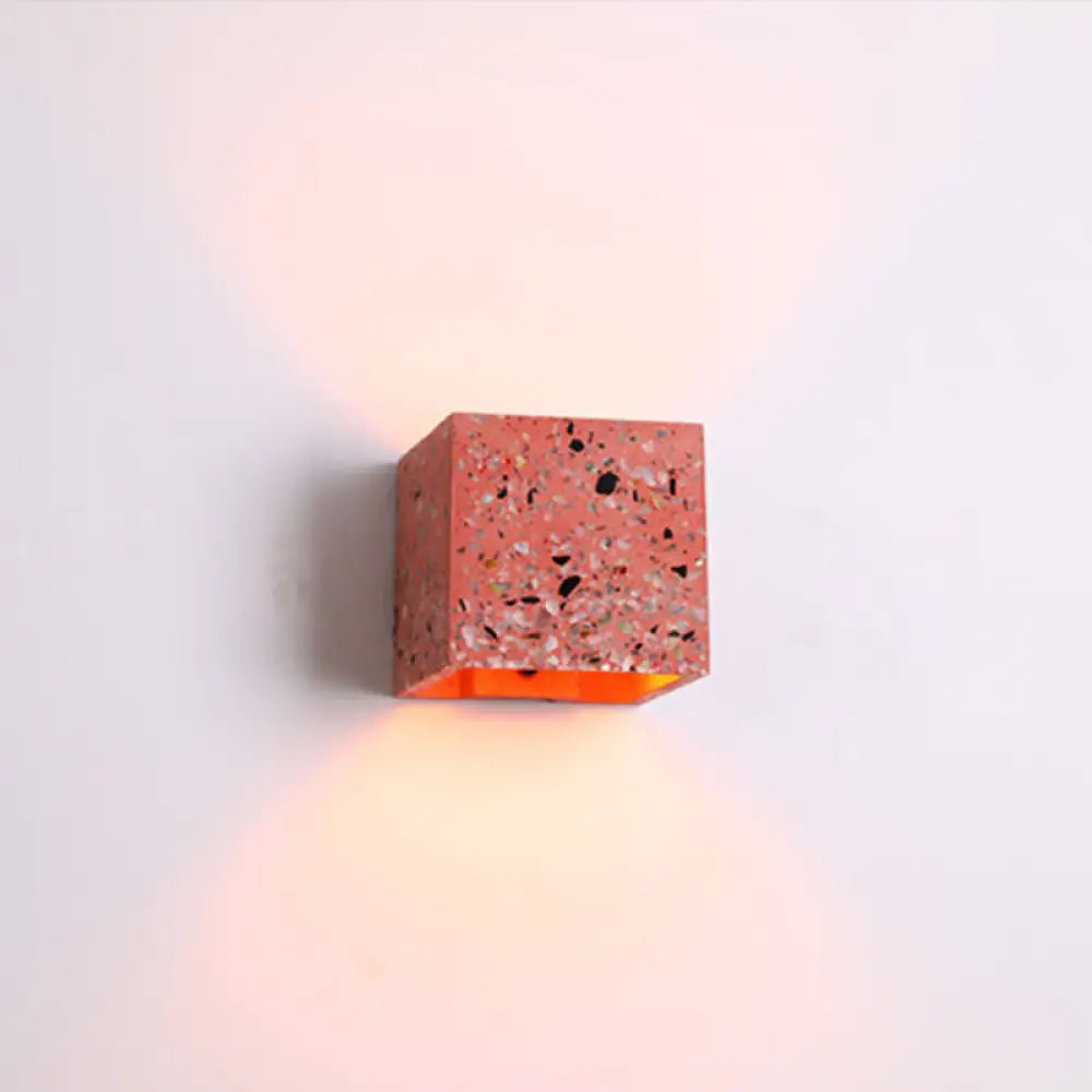 Nordic Terrazzo Wall Sconce - Up Down Hotel Light (Red/White/Blue) Red