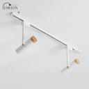 Nordic Tubular Metallic Spotlight With Wood Cap 2 / White Ceiling Lamp