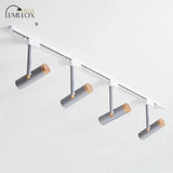 Nordic Tubular Metallic Spotlight With Wood Cap 4 / Grey Ceiling Lamp