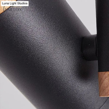 Nordic Tubular Metallic Spotlight With Wood Cap Ceiling Lamp