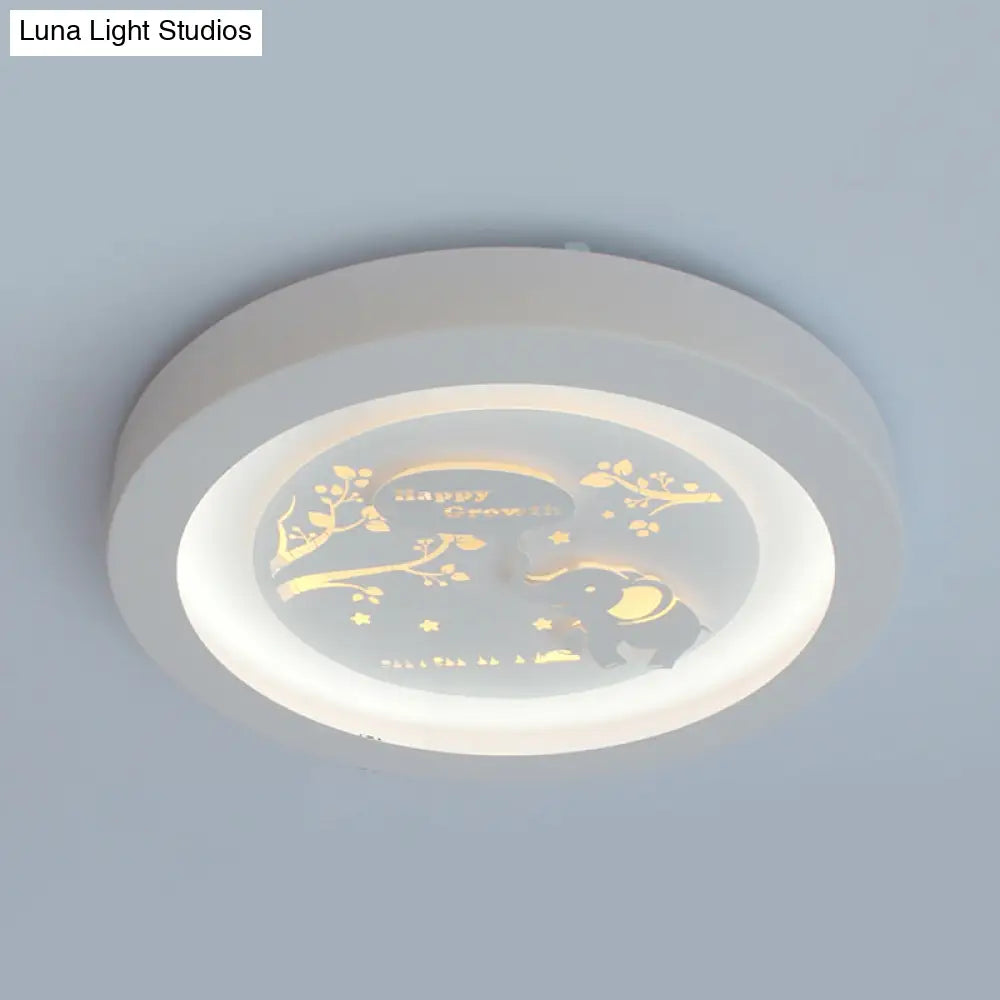 Nordic White Led Circular Flush Ceiling Light For Living Room