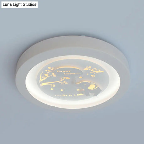 Nordic White Led Circular Flush Ceiling Light For Living Room