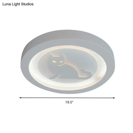 Nordic White Led Circular Flush Ceiling Light For Living Room