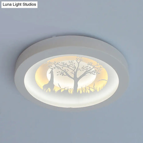 Nordic White Led Circular Flush Ceiling Light For Living Room