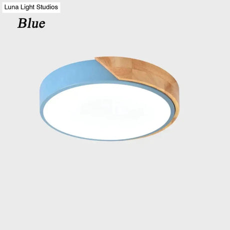 Nordic Wooden Ceiling Lamp Dimmable Led Lights Round 30-60 Size Diameter Ultra-Thin 5 Cm High 7