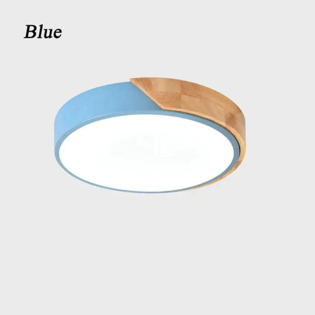 Nordic Wooden Ceiling Lamp Dimmable Led Lights Round 30-60 Size Diameter Ultra-Thin 5 Cm High 7