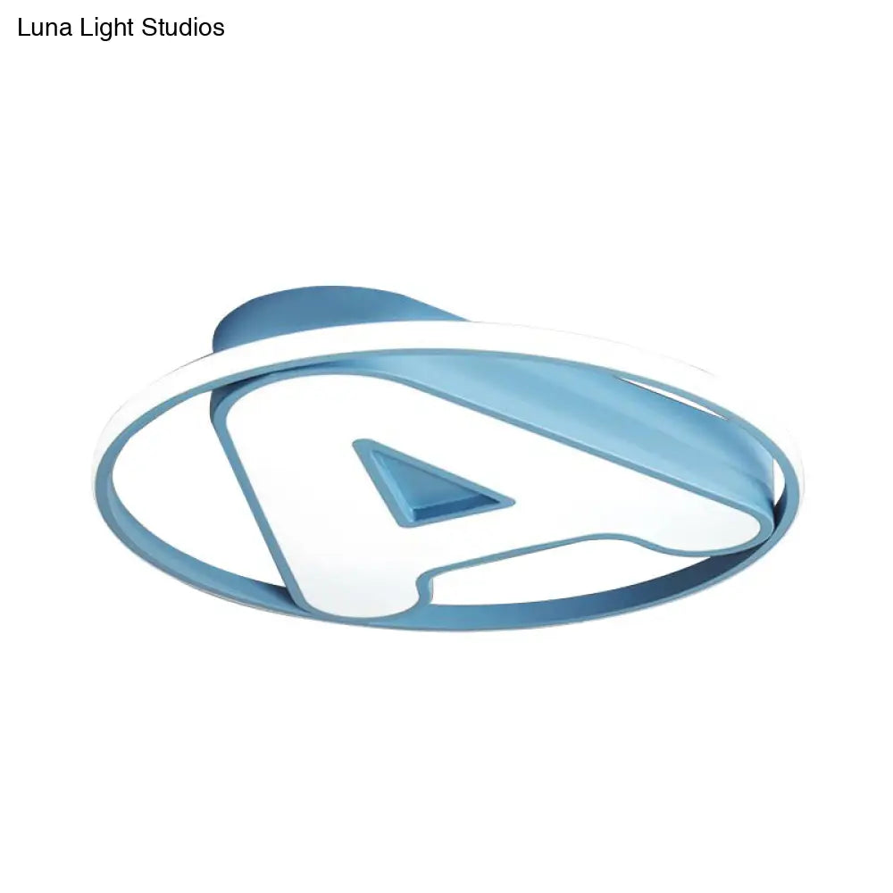 Nursing Room Led Circular Ceiling Lamp - Acrylic Kids Mount Light With Letter A