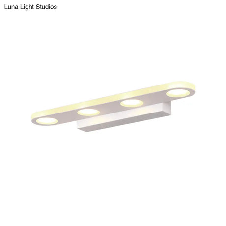 Oblong Bathroom Led Vanity Light Acrylic 4/6 Lights Simplicity Wall Mounted Mirror Lighting In