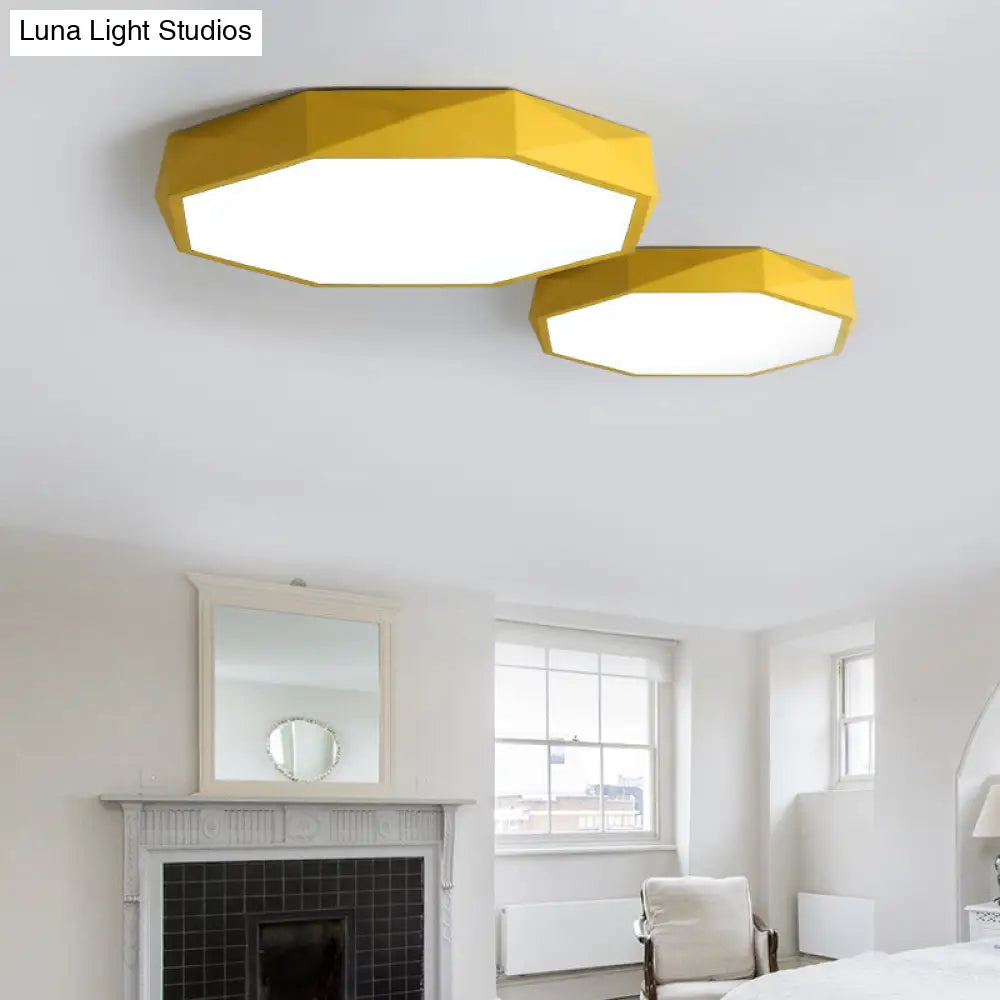 Octagon Acrylic Ceiling Lamp: Modern Macaron Loft Led Flush Mount For Kitchen