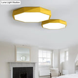 Octagon Acrylic Ceiling Lamp: Modern Macaron Loft Led Flush Mount For Kitchen