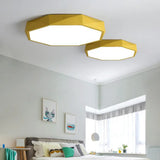 Octagon Acrylic Ceiling Lamp: Modern Macaron Loft Led Flush Mount For Kitchen Yellow / 12’