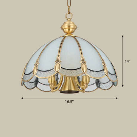 Opal Glass Gold Chandelier Umbrella Pendant Light Fixture For Dining Room 5 /