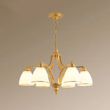 Opal Glass Pendant Light Fixture - Classic Bell Chandelier For Living Room 6 / Gold