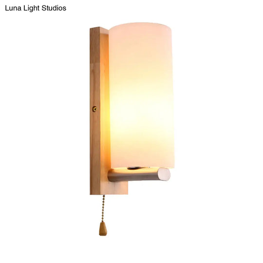 Opal Glass Sconce Wall Lamp With White Finish For Bedroom And Cafe Lighting