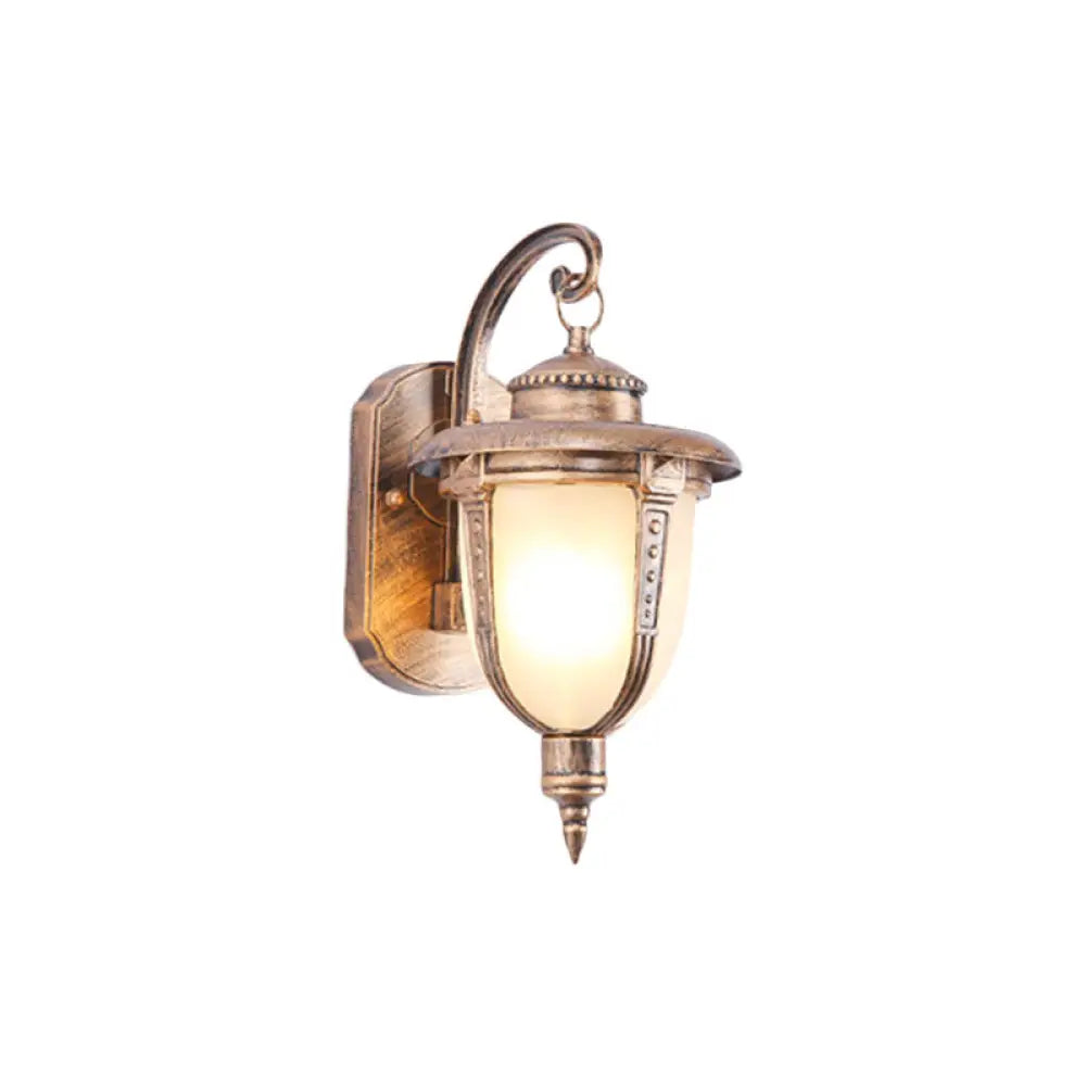 Opal Glass Wall Light Fixture For Traditional Outdoor Bell Mount