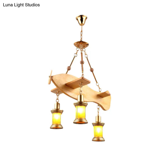 Orange Glass Island Pendant Light W/ Fish/Guitar Design - Farm Gold Kerosene Hanging Lamp Kit