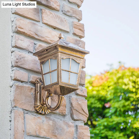 Outdoor Acrylic Solar Wall Light: Traditional Tapered Shape Led Mount Fixture