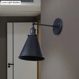 Outdoor Farmhouse Style Wrought Iron Wall Lamp: Black/Rust 1 Head Adjustable Sconce Light