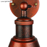 Outdoor Farmhouse Style Wrought Iron Wall Lamp: Black/Rust 1 Head Adjustable Sconce Light