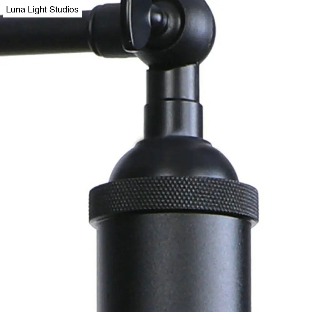 Outdoor Farmhouse Style Wrought Iron Wall Lamp: Black/Rust 1 Head Adjustable Sconce Light