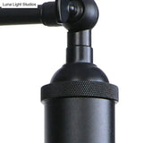 Outdoor Farmhouse Style Wrought Iron Wall Lamp: Black/Rust 1 Head Adjustable Sconce Light