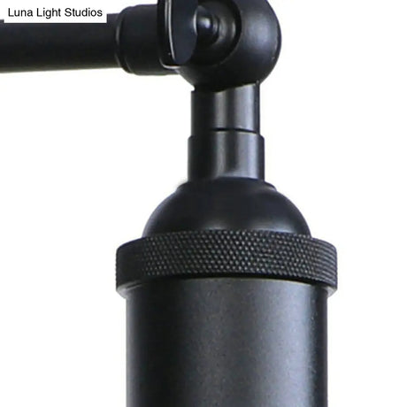 Outdoor Farmhouse Style Wrought Iron Wall Lamp: Black/Rust 1 Head Adjustable Sconce Light